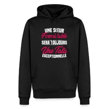 Une sœur formidable donne une tata exceptionnelle - Sweat à capuche Premium bio Homme - noir - Devant - Nico (187cm)