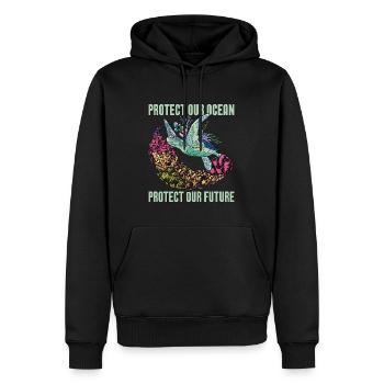 Marine Biology Protect Our Ocean Loves Marine Life - Männer Premium Bio Hoodie - Schwarz - Vorne - Nico (187cm)