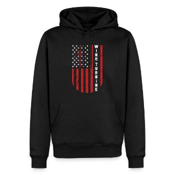 Wind Turbine Tech Wind Turbine Windmill Technician - Men’s Premium Organic Hoodie - black - Front - Nico (187cm)