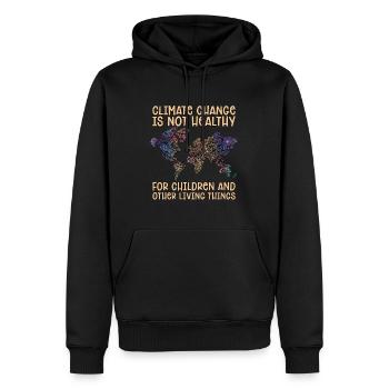 Le changement climatique n’est pas sain Aime la conservation - Sweat à capuche Premium bio Homme - noir - Devant - Nico (187cm)