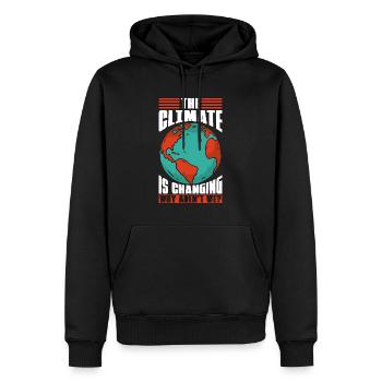 Le changement climatique change la science de l’environnement - Sweat à capuche Premium bio Homme - noir - Devant - Nico (187cm)