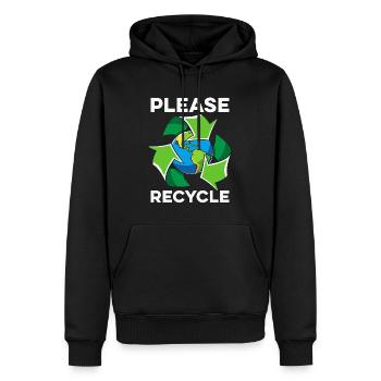 Recycling Please Recycle Reuse Go Green Recycler - Men’s Premium Organic Hoodie - black - Front - Nico (187cm)