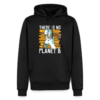 Réchauffement climatique Il n’y a pas de planète B Changement climatique - Sweat à capuche Premium bio Homme - noir - Devant - Nico (187cm)