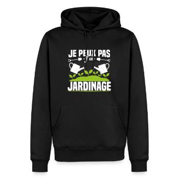 Je Peux Pas J'ai Jardinage Jardinier Humour Cadeau - Sweat à capuche Premium bio Homme - noir - Devant - Nico (187cm)
