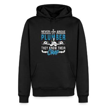 Le plombier ne discute jamais Plombier Plombier Outil de tuyau - Sweat à capuche Premium bio Homme - noir - Devant - Nico (187cm)