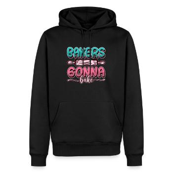 Les boulangers vont à Bake Baking Chef Cupcake Cake - Sweat à capuche Premium bio Homme - noir - Devant - Nico (187cm)