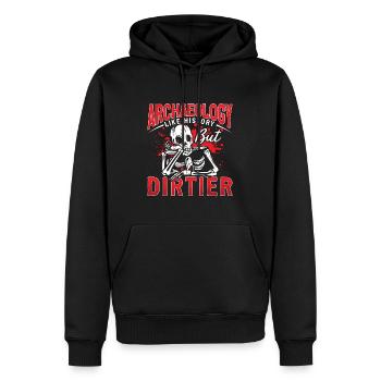 Archéologie comme histoire Archéologue préhistorique - Sweat à capuche Premium bio Homme - noir - Devant - Nico (187cm)