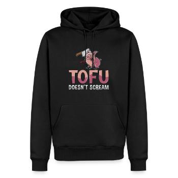 Veganism Tofu Doesn't Scream No Meat Vegan Lover - Männer Premium Bio Hoodie - Schwarz - Vorne - Nico (187cm)