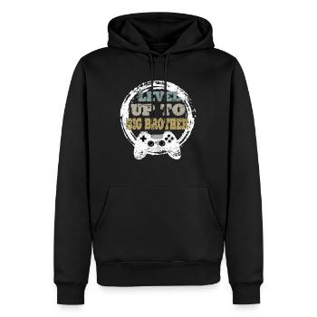 Bruder Gaming Retro Geschenkidee - Männer Premium Bio Hoodie - Schwarz - Vorne - Nico (187cm)