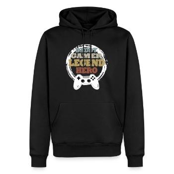 Daddy Gaming Retro Gift Idea - Men’s Premium Organic Hoodie - black - Front - Nico (187cm)