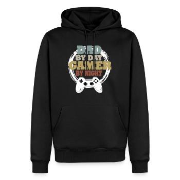 Daddy Gaming Retro Geschenkidee - Männer Premium Bio Hoodie - Schwarz - Vorne - Nico (187cm)