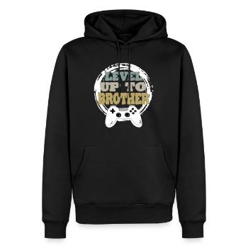 Idée cadeau rétro Bruder Gaming - Sweat à capuche Premium bio Homme - noir - Devant - Nico (187cm)