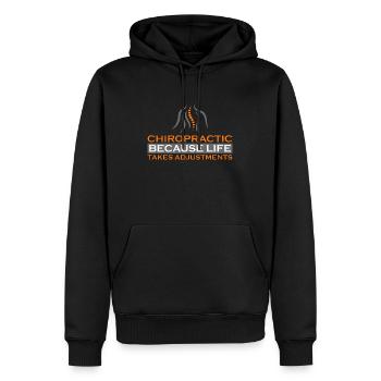 La chiropratique parce que la vie prend physiothérapeute - Sweat à capuche Premium bio Homme - noir - Devant - Nico (187cm)