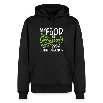 Vegan Chef My Food Is Grown Vegetables Vegan Chefs - Men’s Premium Organic Hoodie - black - Front - Nico (187cm)