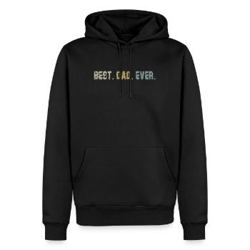Tenue Retro Papa pour la fête des pères - Sweat à capuche Premium bio Homme - noir - Devant - Nico (187cm)
