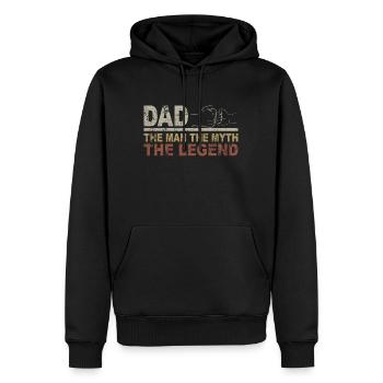 Tenue Retro Papa pour la fête des pères - Sweat à capuche Premium bio Homme - noir - Devant - Nico (187cm)
