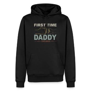 Tenue Retro Papa pour la fête des pères - Sweat à capuche Premium bio Homme - noir - Devant - Nico (187cm)