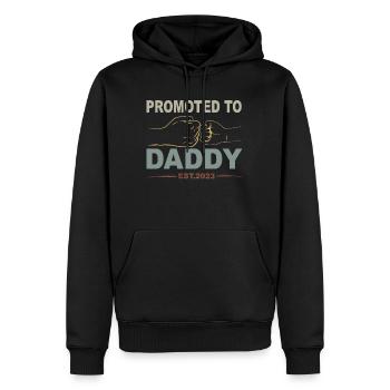 Tenue Retro Papa pour la fête des pères - Sweat à capuche Premium bio Homme - noir - Devant - Nico (187cm)