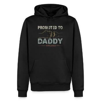 Retro Papa Outfit zum Vatertag - Männer Premium Bio Hoodie - Schwarz - Vorne - Nico (187cm)