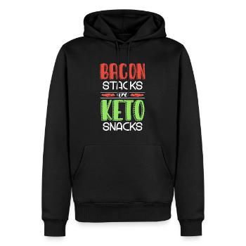 Les piles de bacon de régime cétogène sont des aliments sains céto - Sweat à capuche Premium bio Homme - noir - Devant - Nico (187cm)