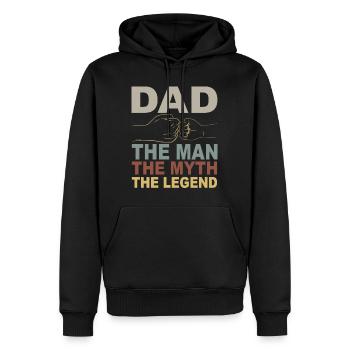 Retro Papa Outfit zum Vatertag - Männer Premium Bio Hoodie - Schwarz - Vorne - Nico (187cm)