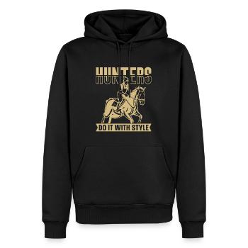 Show Jumping Hunters Do It With Equine Show Jumper - Männer Premium Bio Hoodie - Schwarz - Vorne - Nico (187cm)
