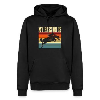 Show Jumping My Passion Is Retro Horseback Riding - Männer Premium Bio Hoodie - Schwarz - Vorne - Nico (187cm)