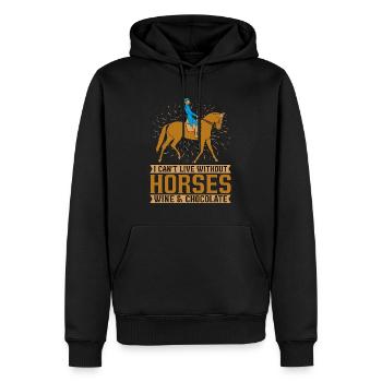 Saut d'obstacles Je ne peux pas vivre sans équitation - Sweat à capuche Premium bio Homme - noir - Devant - Nico (187cm)