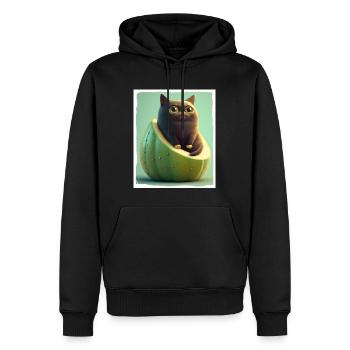 Katze Kätzchen Avocado Frucht Vegetarier Veganer - Männer Premium Bio Hoodie - Schwarz - Vorne - Nico (187cm)
