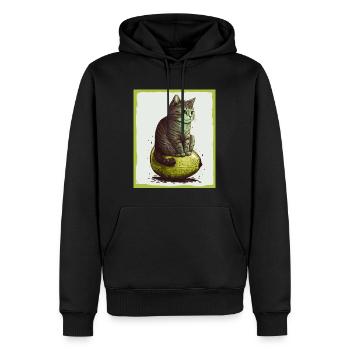 Katze Kätzchen Avocado Frucht Vegetarier Veganer - Männer Premium Bio Hoodie - Schwarz - Vorne - Nico (187cm)