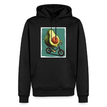 Avocado Fahrrad Bike Abstrakt Vegetarier Vegan - Männer Premium Bio Hoodie - Schwarz - Vorne - Nico (187cm)