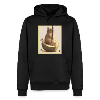 Katze Kätzchen Avocado Frucht Vegetarier Veganer - Männer Premium Bio Hoodie - Schwarz - Vorne - Nico (187cm)