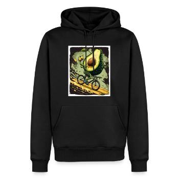 Avocado Fahrrad Bike Abstrakt Vegetarier Vegan - Männer Premium Bio Hoodie - Schwarz - Vorne - Nico (187cm)
