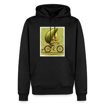 Avocado Fahrrad Bike Abstrakt Vegetarier Vegan - Männer Premium Bio Hoodie - Schwarz - Vorne - Nico (187cm)
