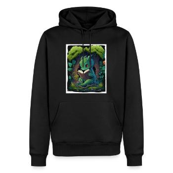 Bücher Buch Drach Fabel Fantasie Saga Lesen - Männer Premium Bio Hoodie - Schwarz - Vorne - Nico (187cm)