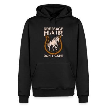 Dressage Hair Don't Care Horse Show Dressage Rider - Männer Premium Bio Hoodie - Schwarz - Vorne - Nico (187cm)