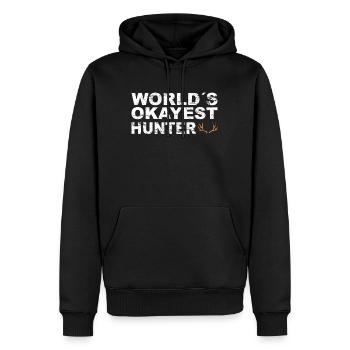 Jäger Jagt.Hirsch Geschenkidee - Männer Premium Bio Hoodie - Schwarz - Vorne - Nico (187cm)