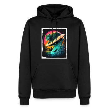 Katze Kätzchen Weltall Alien Planet Astronaut - Männer Premium Bio Hoodie - Schwarz - Vorne - Nico (187cm)