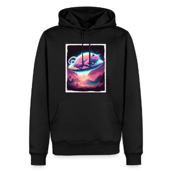 Katze Kätzchen Weltall Alien Planet Astronaut - Männer Premium Bio Hoodie - Schwarz - Vorne - Nico (187cm)