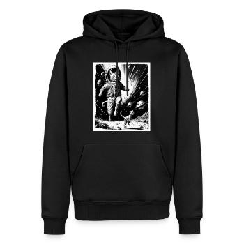 Katze Kätzchen Weltall Alien Planet Astronaut - Männer Premium Bio Hoodie - Schwarz - Vorne - Nico (187cm)