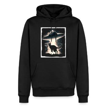 Katze Kätzchen Weltall Alien Planet Astronaut - Männer Premium Bio Hoodie - Schwarz - Vorne - Nico (187cm)