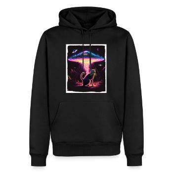 Katze Kätzchen Weltall Alien Planet Astronaut - Männer Premium Bio Hoodie - Schwarz - Vorne - Nico (187cm)