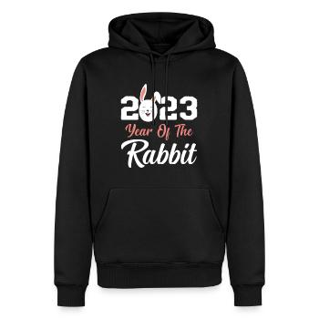 Jahr des Kaninchens Chinesisches Neujahr 2023 - Männer Premium Bio Hoodie - Schwarz - Vorne - Nico (187cm)