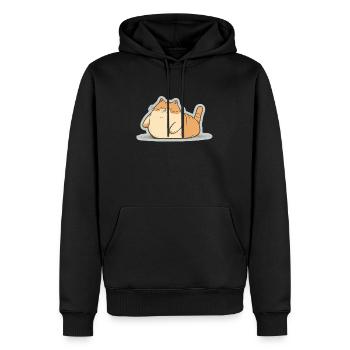 Big Cat Kitten Mignon Chat Sommeil Fatigué - Sweat à capuche Premium bio Homme - noir - Devant - Nico (187cm)