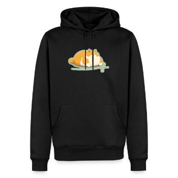 Big Cat Kitten Mignon Chat Sommeil Fatigué - Sweat à capuche Premium bio Homme - noir - Devant - Nico (187cm)