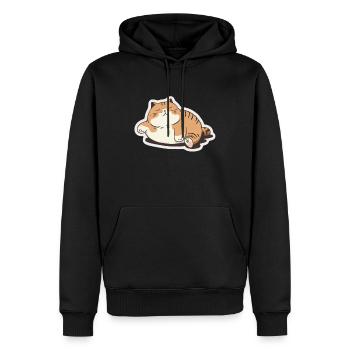 Big Cat Kitten Mignon Chat Sommeil Fatigué - Sweat à capuche Premium bio Homme - noir - Devant - Nico (187cm)