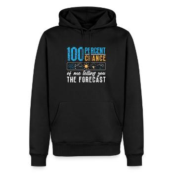 Meteorology 100 Percent Chance Weather Forecasting - Männer Premium Bio Hoodie - Schwarz - Vorne - Nico (187cm)