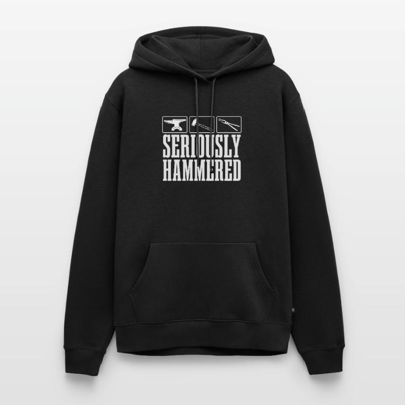 Forging Seriously Hammered Iron Worker Blacksmiths Männer Premium Bio Hoodie
