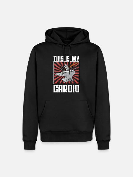 Forging This Is My Cardio Metalworker Blacksmiths - Männer Premium Bio Hoodie - Schwarz