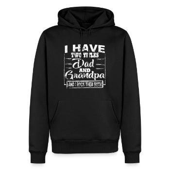 Grand-père grands-parents idée cadeau disant - Sweat à capuche Premium bio Homme - noir - Devant - Nico (187cm)